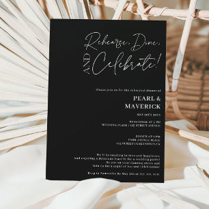 Invitación Cena de ensayo de boda blanco blanco
