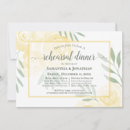 Invitación Cena de ensayo de boda Boho Butter Yellow Roses