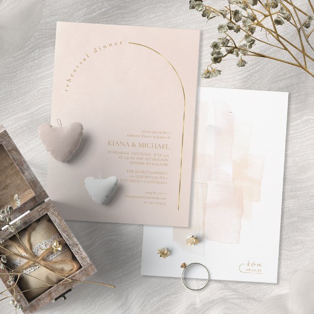 Invitación Cena de ensayo de boda Boho Oasis Blush ID959 (Subido por el creador)