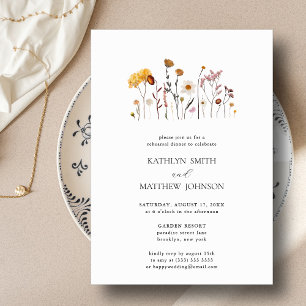 Invitación Cena de Ensayo de Boda Boho Salvaje y Caprichosa