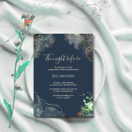 Invitación Cena de Ensayo de Boda Celestial Verde