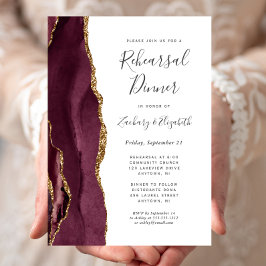 Invitación Cena de Ensayo de Boda con Ágata de Borgoña