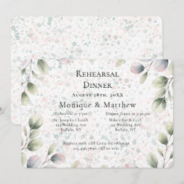 Invitación Cena de ensayo de boda con Eucalipto Pink Blush
