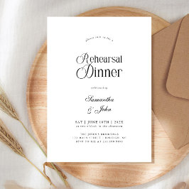 Invitación Cena de ensayo de boda con guión chic moderno
