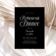 Cena de Ensayo de Boda con Guion Chic Moderno