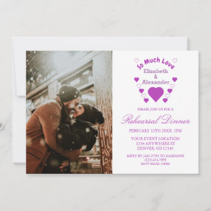 Invitación Cena de ensayo de boda con mucho amor