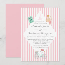 Invitación Cena de ensayo de boda con tema de París