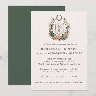 Invitación Cena de ensayo de boda country western de herradur