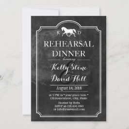 Invitación Cena de ensayo de boda de caballo elegante