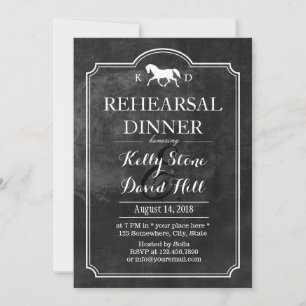 Invitación Cena de ensayo de boda de caballo elegante