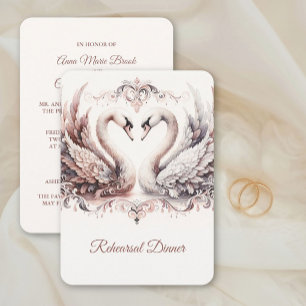 Invitación Cena de Ensayo de Boda de Cisne Barroco Patrimonio