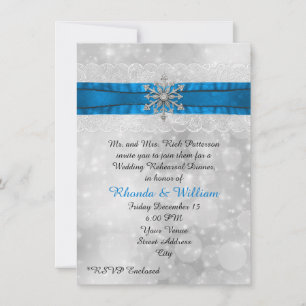 Invitación Cena de ensayo de boda de copo de nieve de inviern