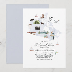 Invitación Cena de ensayo de boda de destino en Canadá
