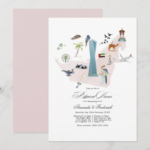 Invitación Cena de ensayo de boda de destino en Dubai Emirato