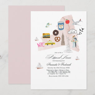 Invitación Cena de ensayo de boda de destino en la ciudad de