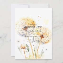 Invitación Cena de ensayo de boda de diente de león