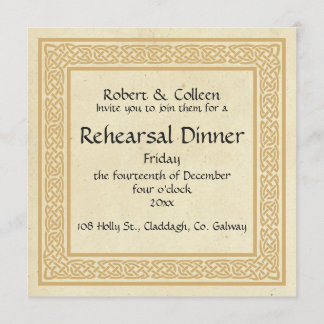 Invitación Cena de ensayo de Boda de diseño celta
