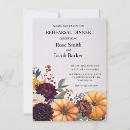 Invitación Cena de ensayo de Boda de elegancia de otoño