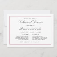 Cena de Ensayo de Boda de Elegancia Simple Clásica