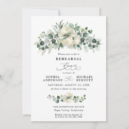 Invitación Cena de ensayo de boda de eucalipto verde