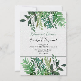 Invitación Cena de ensayo de Boda de follaje verde