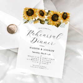 Invitación Cena de ensayo de Boda de girasol amarillo
