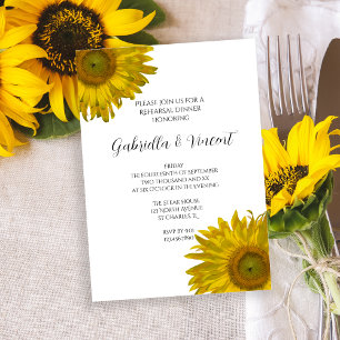 Invitación Cena de ensayo de Boda de girasol amarillo