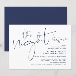 Invitación Cena de ensayo de Boda de guión de marina minimali