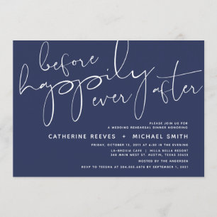 Invitación Cena de ensayo de Boda de guión de marina minimali