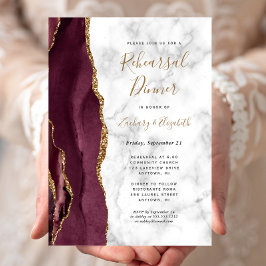 Invitación Cena de ensayo de boda de mármol de ágata de Borgo