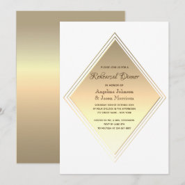 Invitación Cena de Ensayo de Boda de Oro Moderno