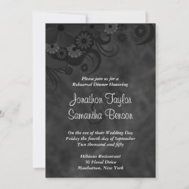 Invitación Cena de ensayo de Boda de pizarra floral invitan a