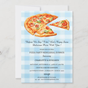Invitación Cena de Ensayo de Boda de Pizza Rústica