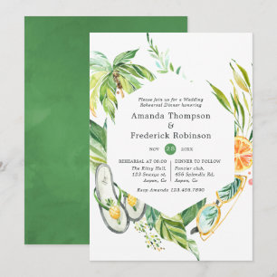 Invitación Cena de ensayo de boda de verano