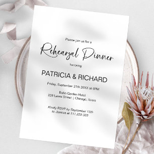 Invitación Cena de ensayo de boda elegante