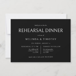 Invitación Cena de ensayo de boda elegante clásica de corbata