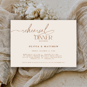 Invitación Cena de Ensayo de Boda Elegante la Noche Antes