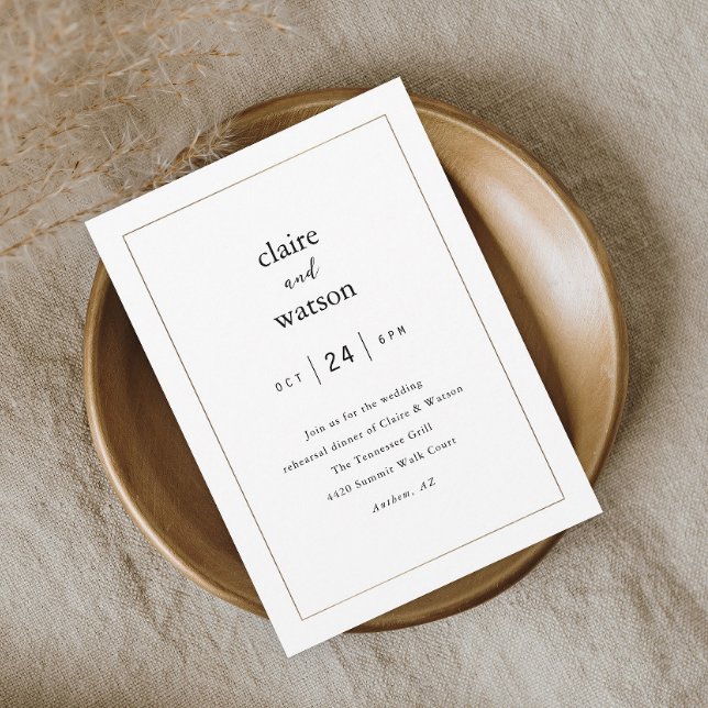 Invitación Cena de ensayo de boda elegante moderna (Subido por el creador)