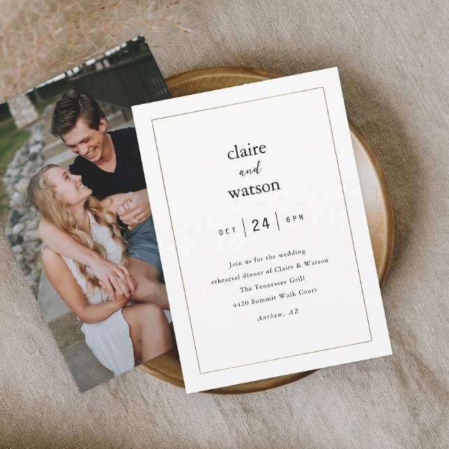Invitación Cena de ensayo de boda elegante moderna (Subido por el creador)