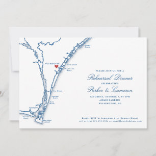 Invitación Cena de ensayo de boda en Airlie Gardens Wilmingto