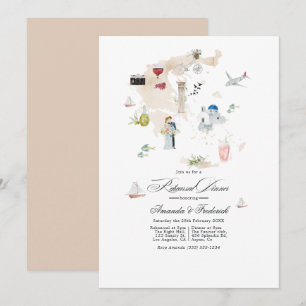 Invitación Cena de ensayo de boda en destino Grecia