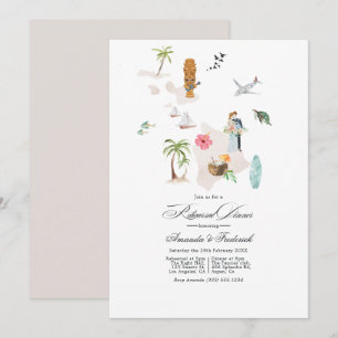 Invitación Cena de ensayo de boda en Maui - Hawái