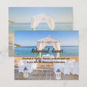 Invitación Cena de Ensayo de Boda en Tropical Beach Arbor