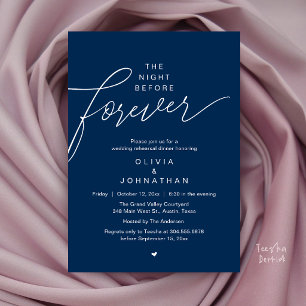 Invitación Cena de Ensayo de Boda, Escritura Moderna y Elegan