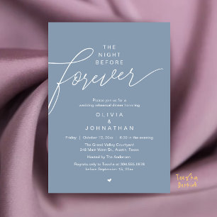 Invitación Cena de Ensayo de Boda, Escritura Moderna y Elegan