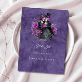 Invitación Cena de Ensayo de Boda Esqueleto Gótico 