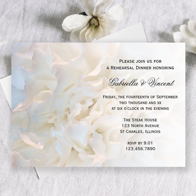 Invitación Cena de ensayo de Boda floral blanco (Subido por el creador)