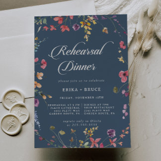 Invitación Cena de ensayo de boda floral botánica elegante