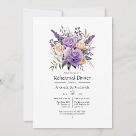 Invitación Cena de ensayo de Boda floral de lavanda digital