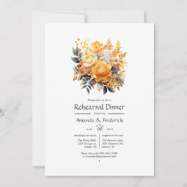 Invitación Cena de ensayo de boda floral de reloj de sol